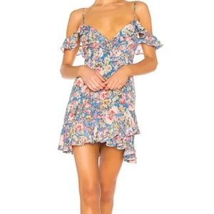 Revolve Majorelle Blue Floral Salsa Dress XS